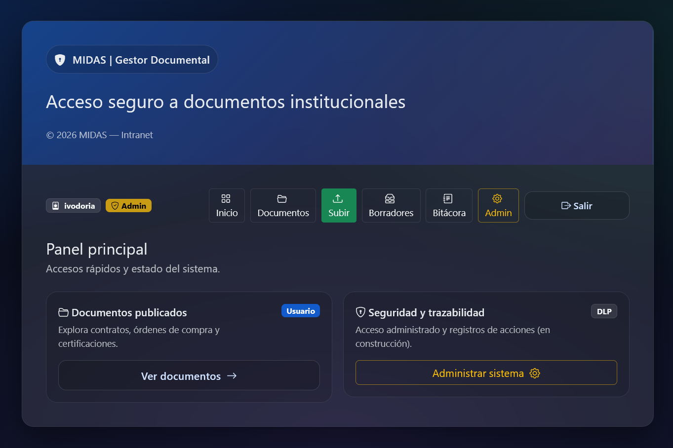 Sistema documental con OCR y administracion interna