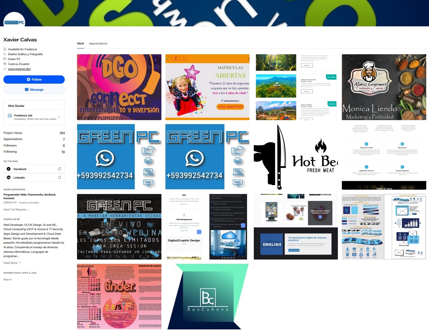 Preview of the Green PC Behance design portfolio
