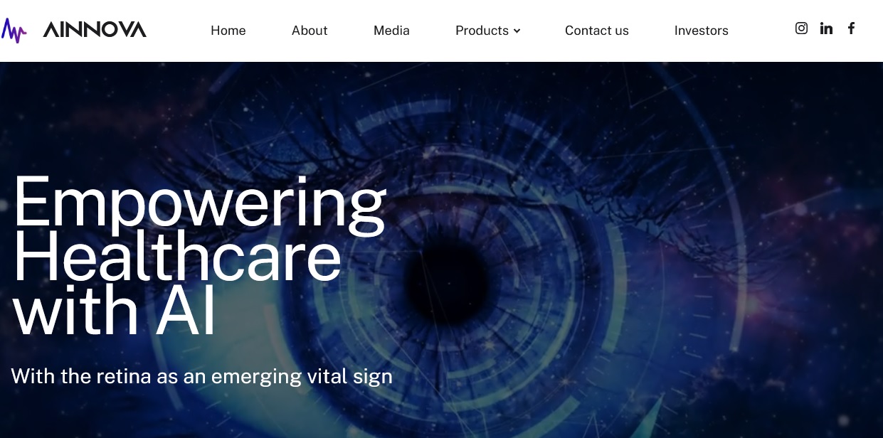 Screenshot of the AINNOVA Technologies medical AI platform